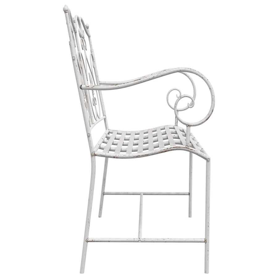 Tuinbank Antiek wit 104 x 54 x 93 cm Staal