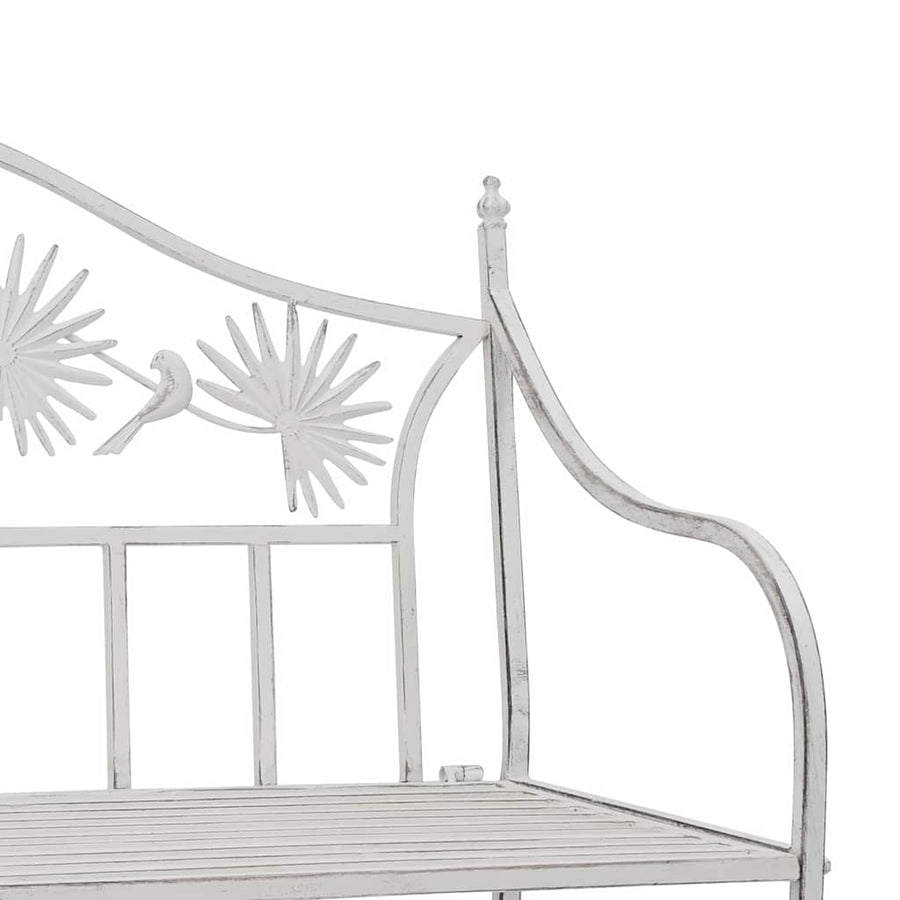 Tuinbank Antiek wit 104 x 52,5 x 89 cm Staal