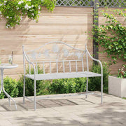 Tuinbank staal antiek wit 104x52,5x89 cm