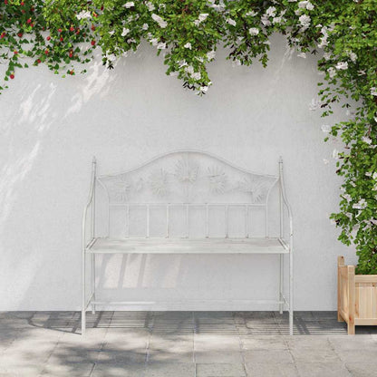 Tuinbank Antiek wit 104 x 52,5 x 89 cm Staal