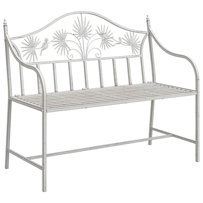 Tuinbank Antiek wit 104 x 52,5 x 89 cm Staal