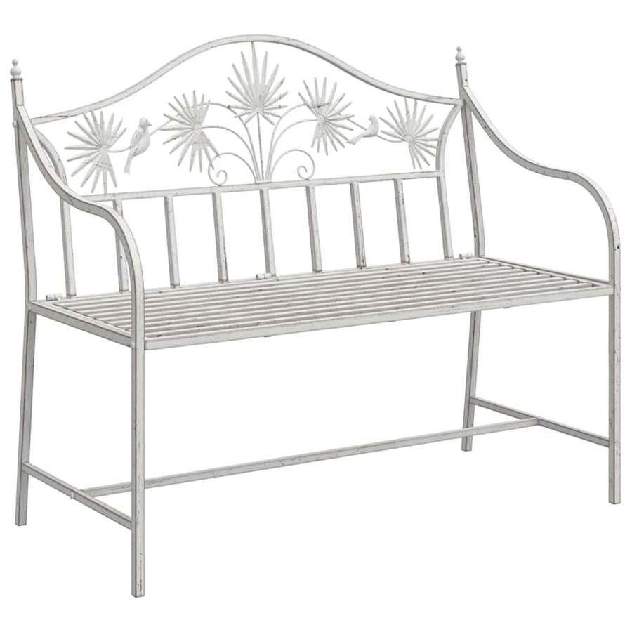 Tuinbank Antiek wit 104 x 52,5 x 89 cm Staal