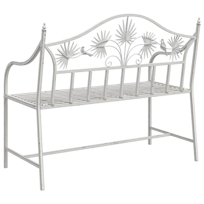 Tuinbank Antiek wit 104 x 52,5 x 89 cm Staal