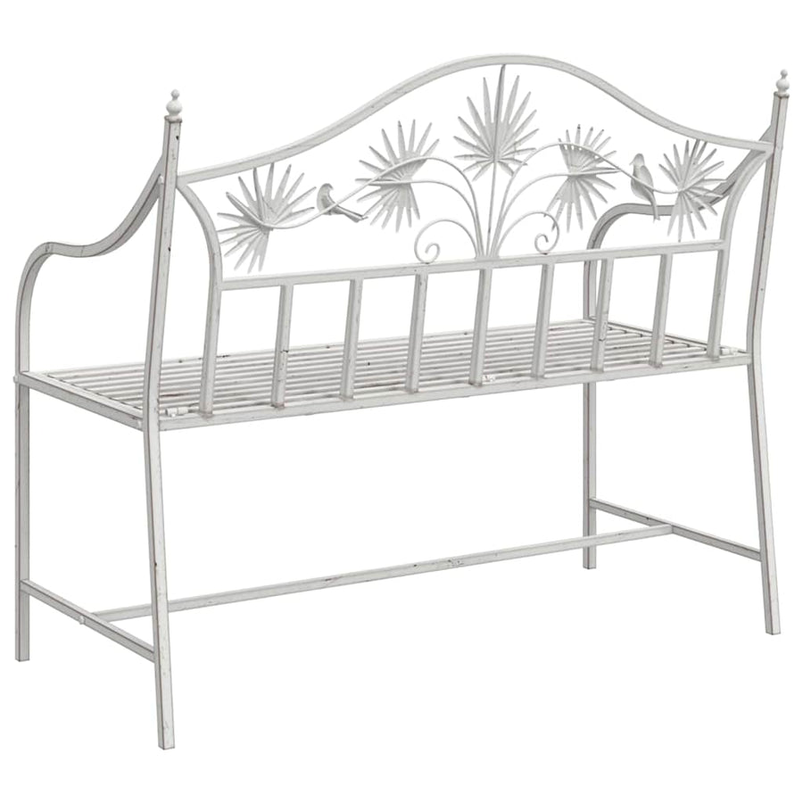 Tuinbank Antiek wit 104 x 52,5 x 89 cm Staal