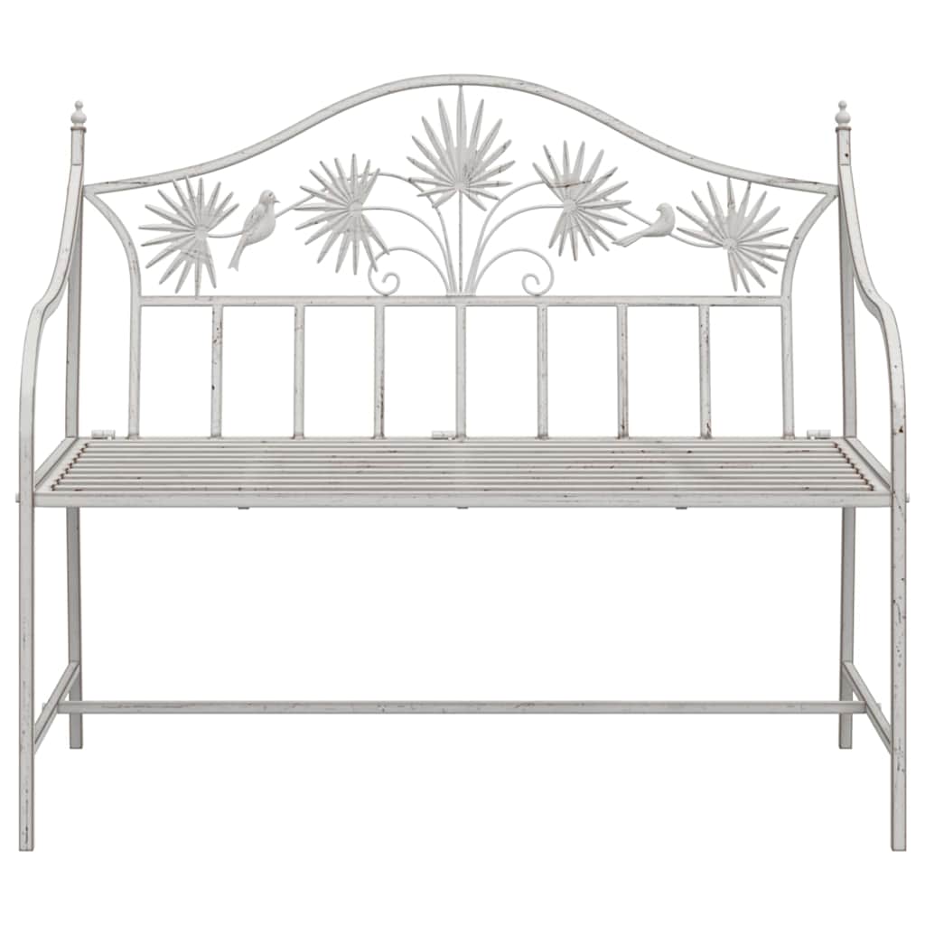 Tuinbank Antiek wit 104 x 52,5 x 89 cm Staal