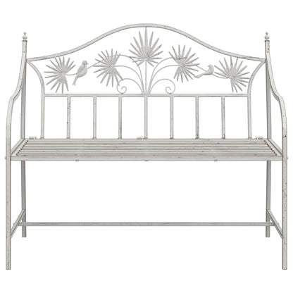 Tuinbank Antiek wit 104 x 52,5 x 89 cm Staal