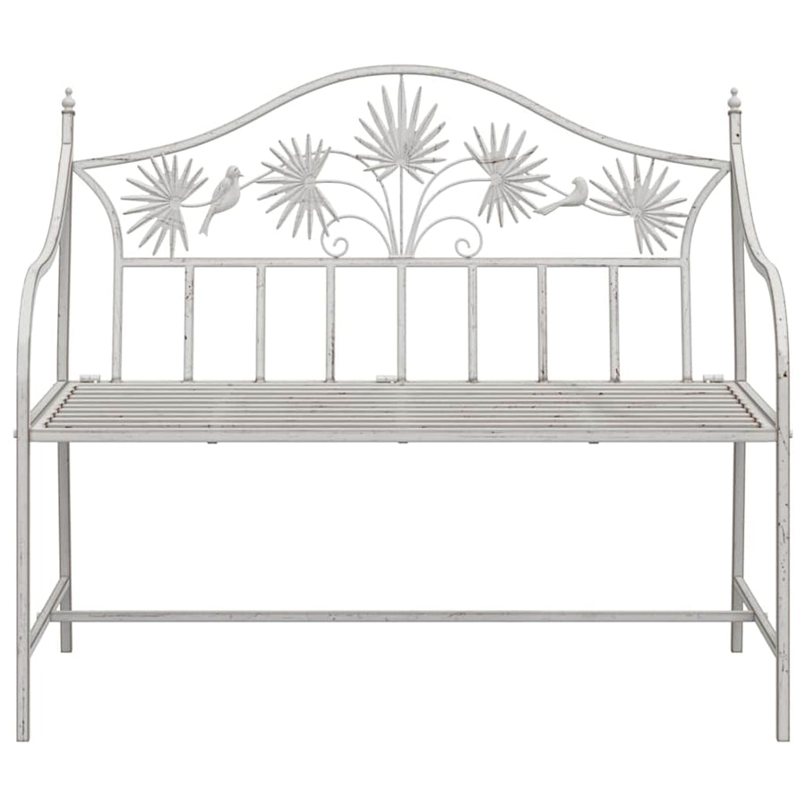 Tuinbank Antiek wit 104 x 52,5 x 89 cm Staal