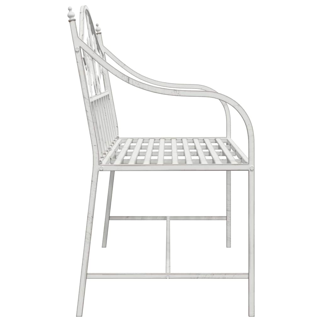 Tuinbank Antiek wit 104 x 52,5 x 89 cm Staal