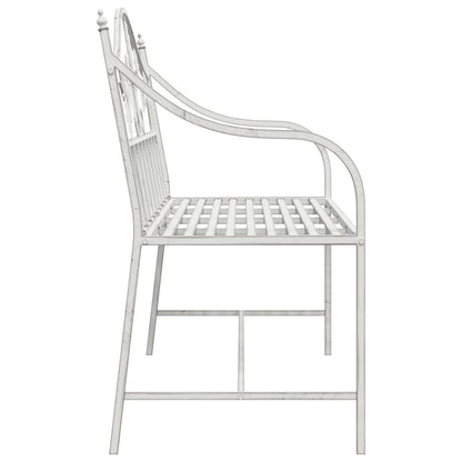 Tuinbank Antiek wit 104 x 52,5 x 89 cm Staal
