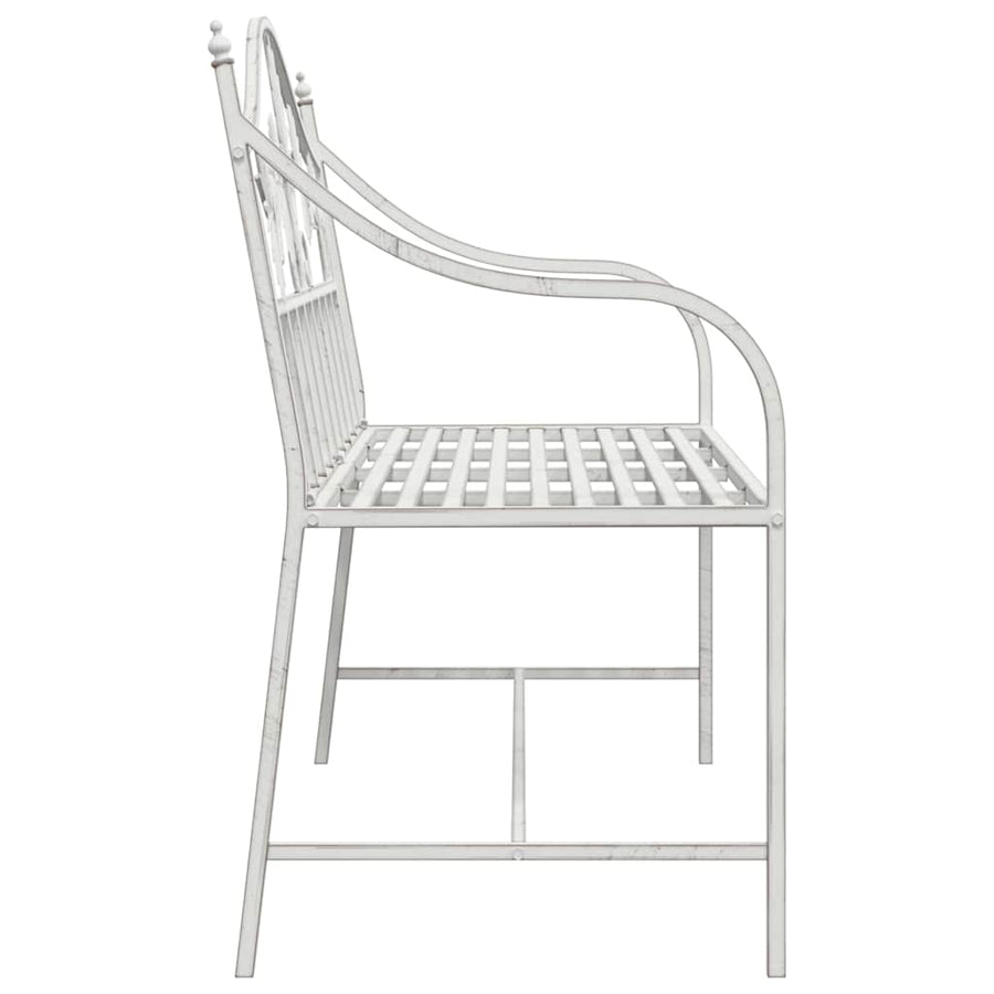 Tuinbank Antiek wit 104 x 52,5 x 89 cm Staal