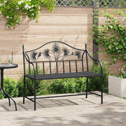 Tuinbank staal 104x52,5x89 cm zwart