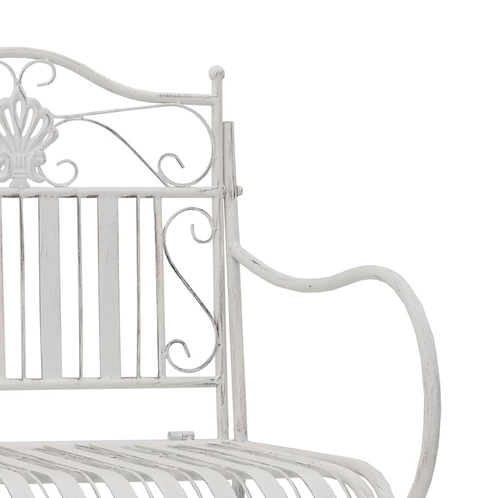 Tuinbank Antiek wit 103,5 x 59 x 89 cm Staal