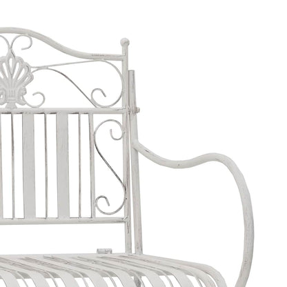 Tuinbank Antiek wit 103,5 x 59 x 89 cm Staal