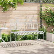 Tuinbank 103,5x59x89 cm staal antiek wit