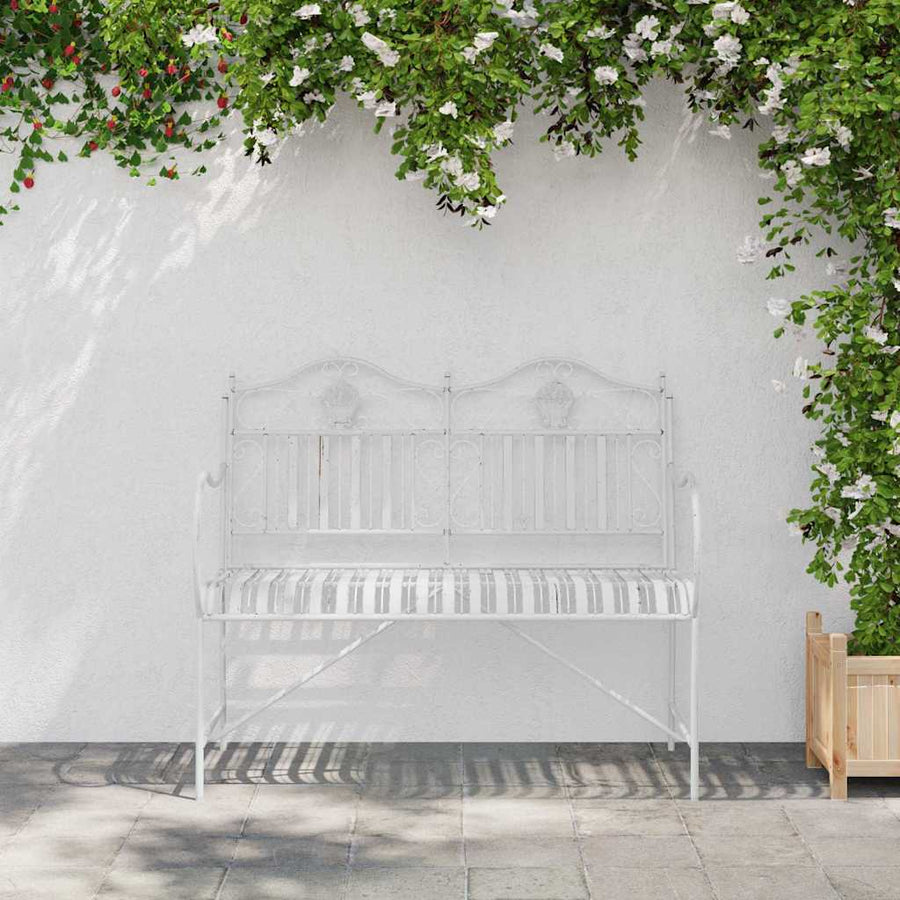 Tuinbank Antiek wit 103,5 x 59 x 89 cm Staal