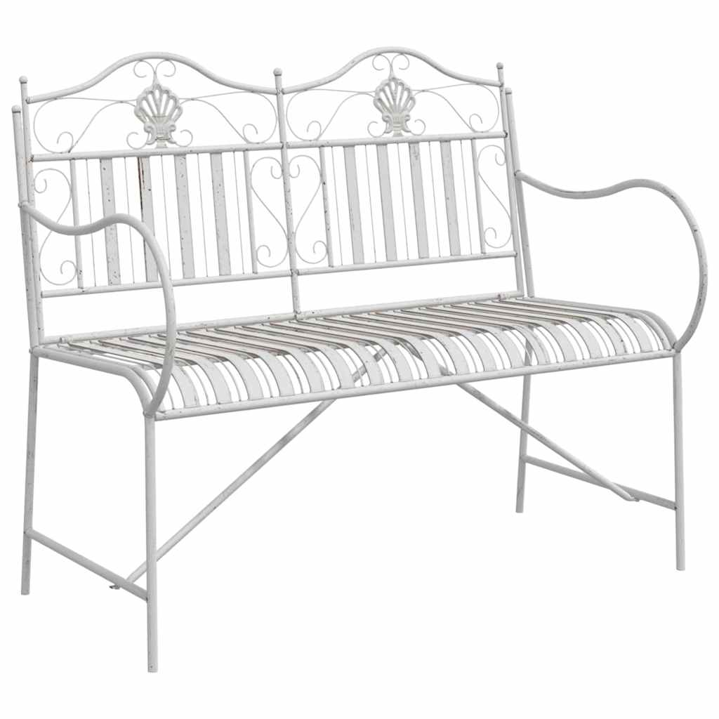 Tuinbank Antiek wit 103,5 x 59 x 89 cm Staal