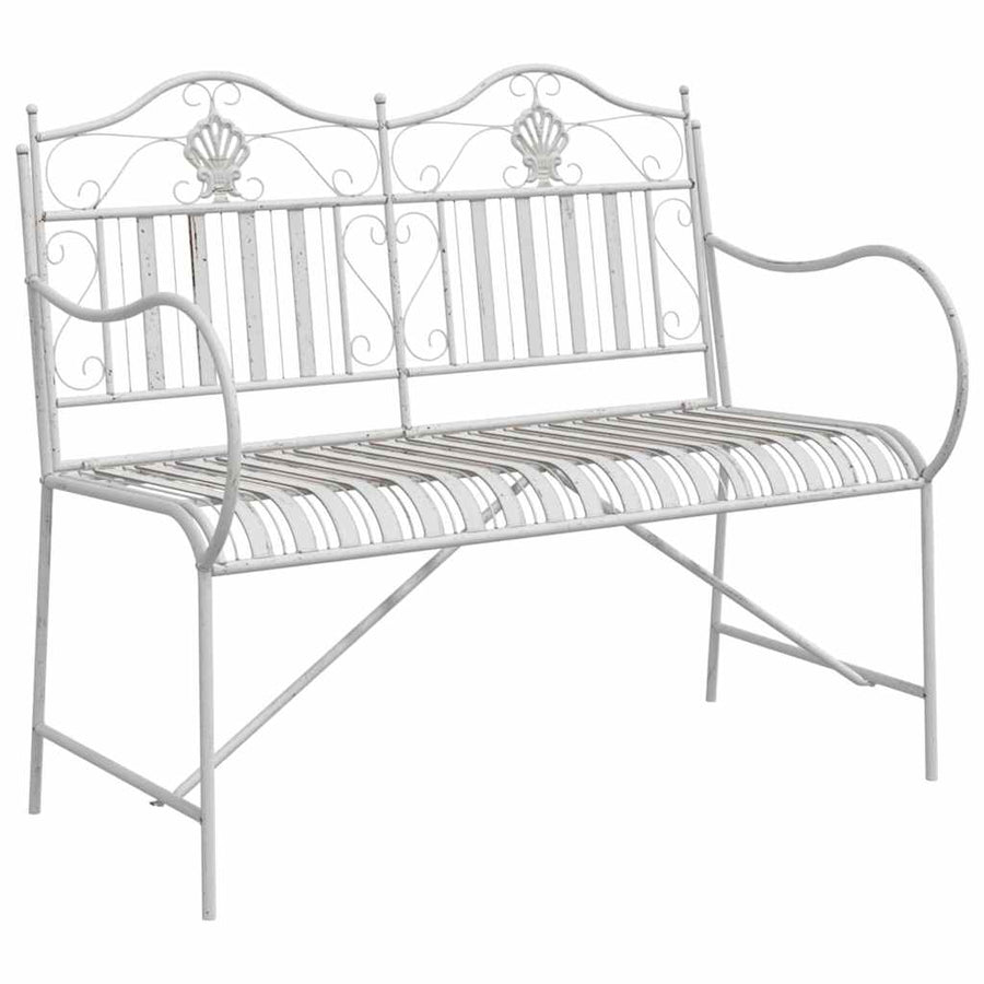 Tuinbank Antiek wit 103,5 x 59 x 89 cm Staal