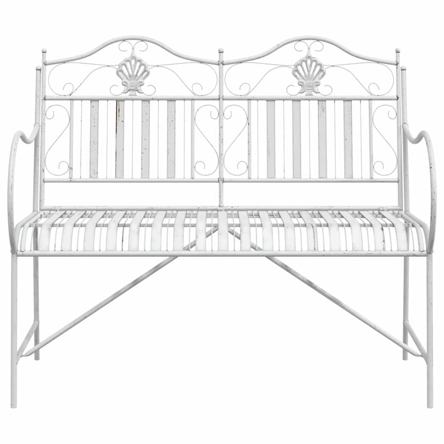 Tuinbank Antiek wit 103,5 x 59 x 89 cm Staal