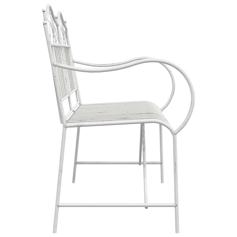 Tuinbank Antiek wit 103,5 x 59 x 89 cm Staal