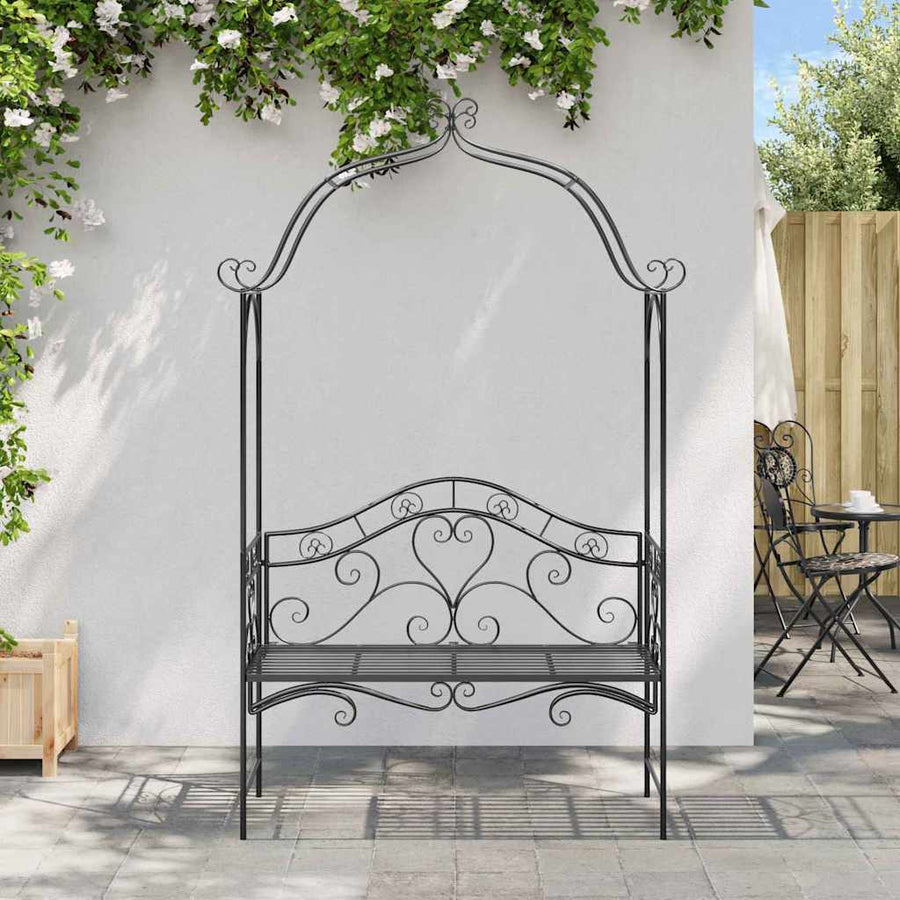 Tuinbank Zwart 121 x 48 x 200 cm Staal
