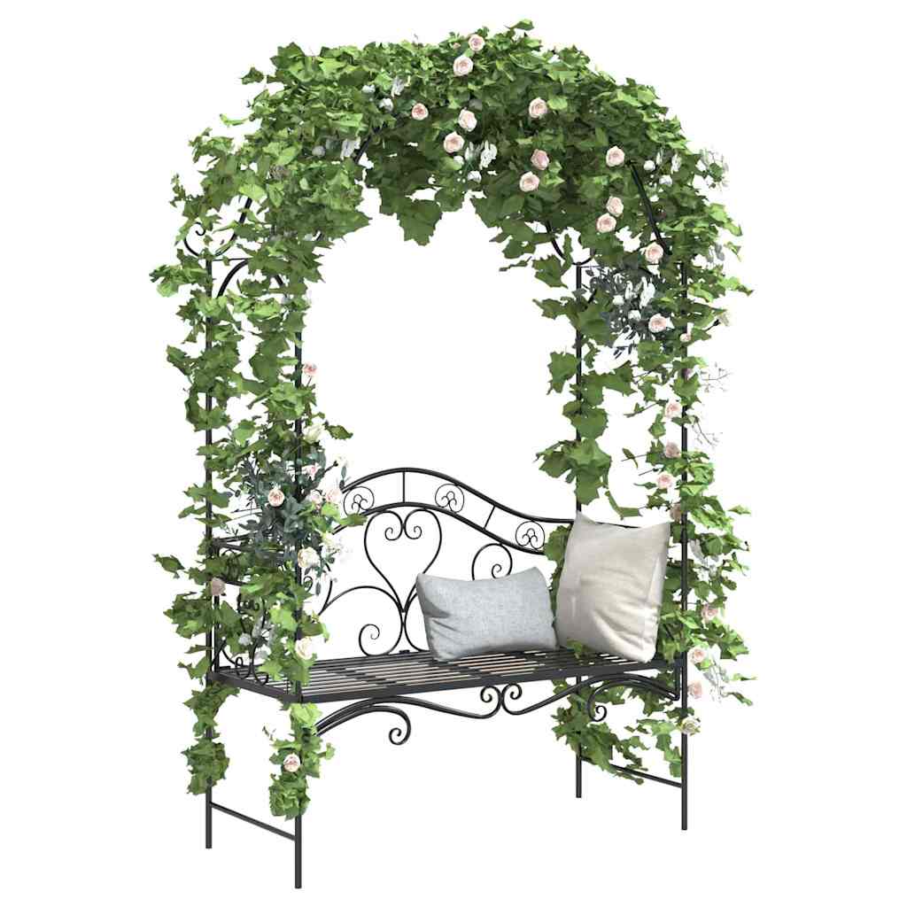 Tuinbank Zwart 121 x 48 x 200 cm Staal