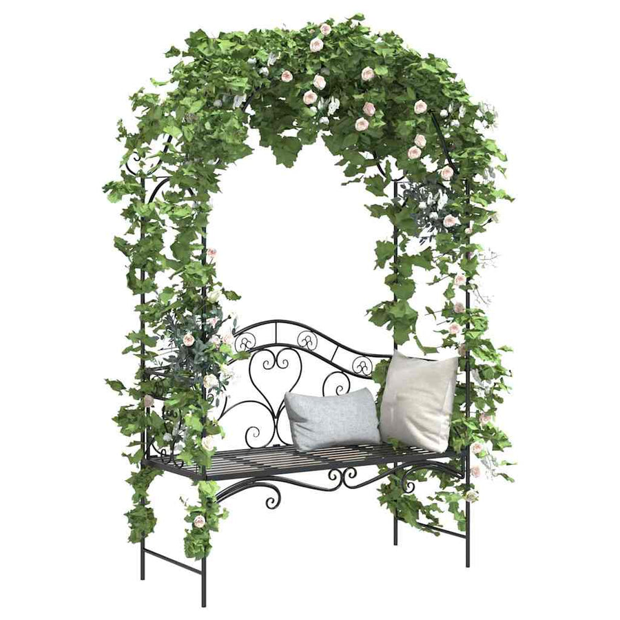 Tuinbank Zwart 121 x 48 x 200 cm Staal