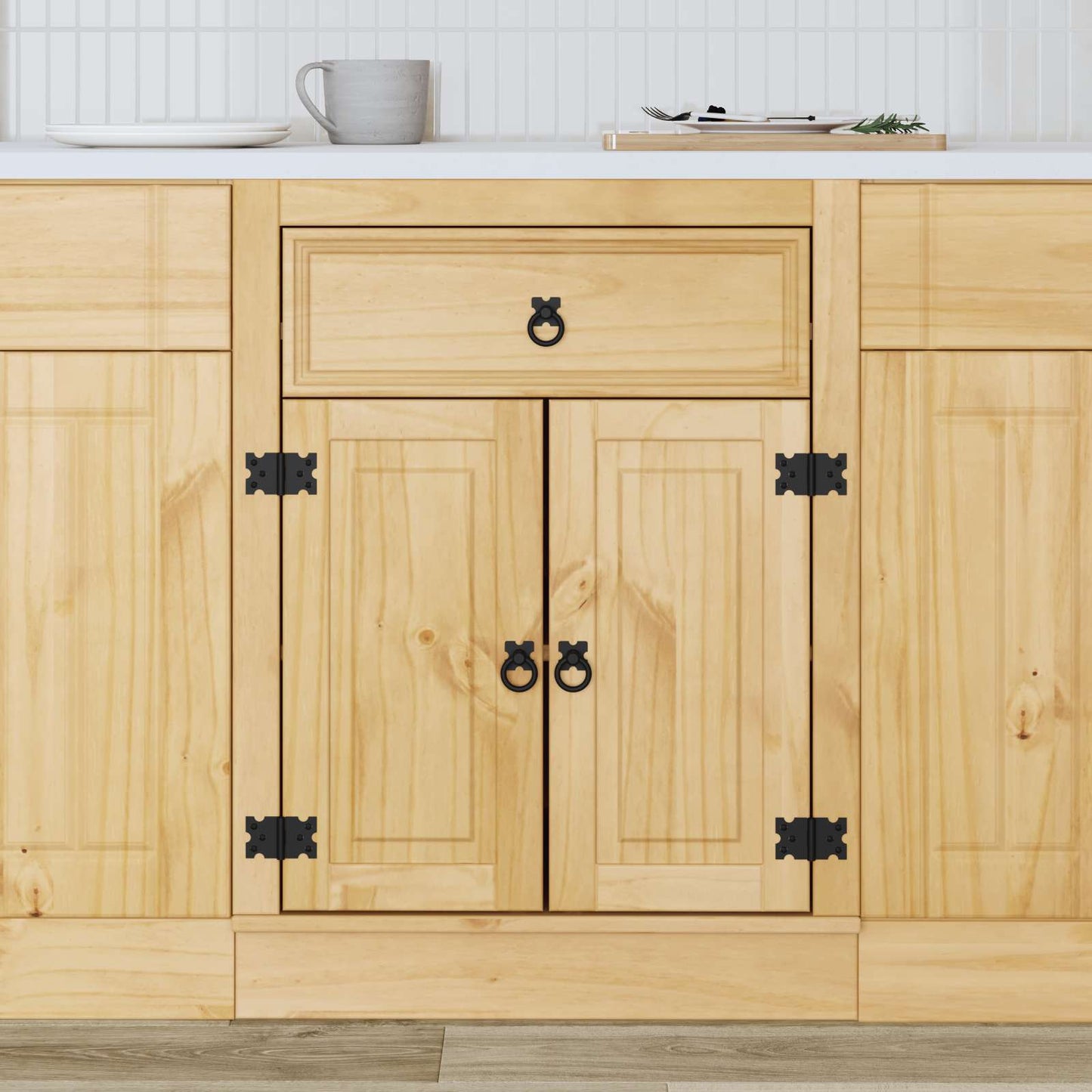 Kast met lade Honing 60 x 46 x 81,5 cm Massief grenenhout