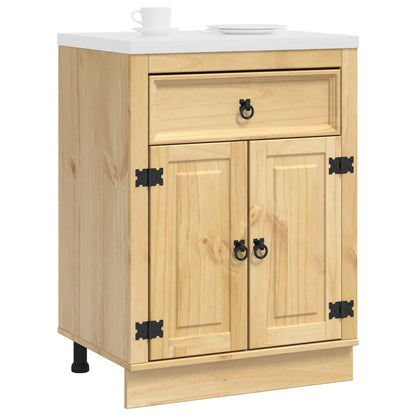 Kast met lade Honing 60 x 46 x 81,5 cm Massief grenenhout