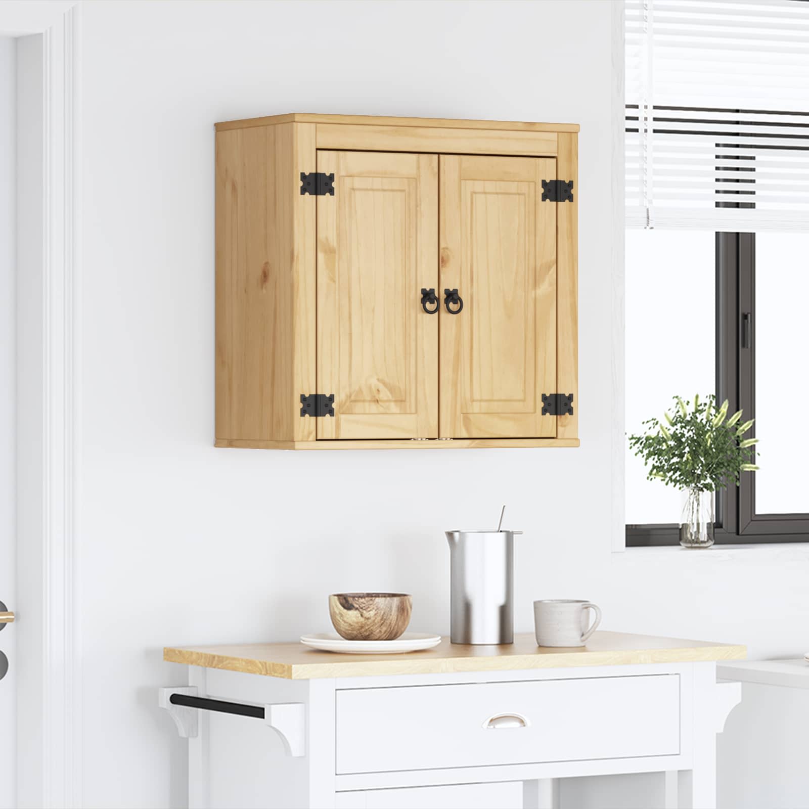 Kast met plank Honing 60 x 32 x 40 cm Massief grenenhout