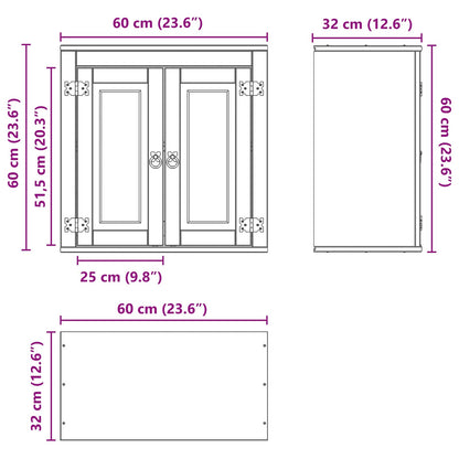 Kast met plank Honing 60 x 32 x 40 cm Massief grenenhout