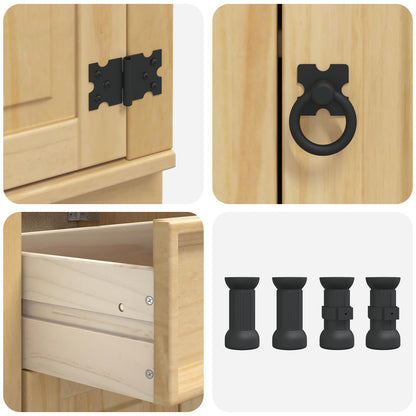 Kast met lade Honing 40 x 46 x 81,5 cm Massief grenenhout