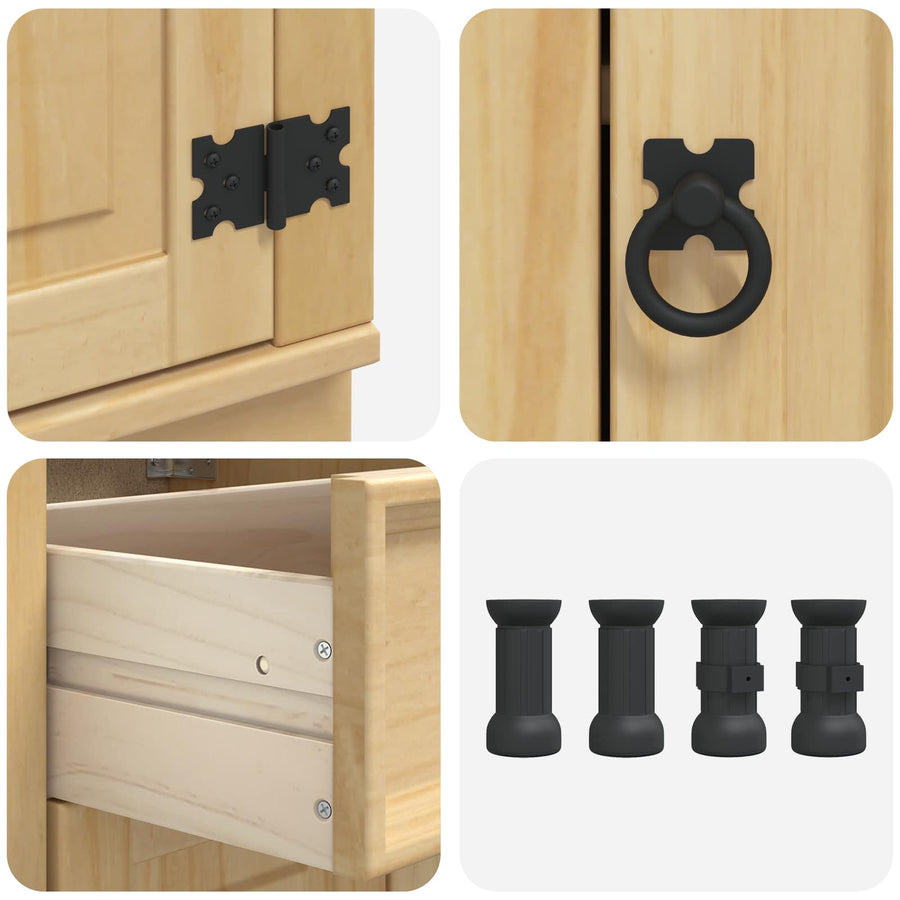 Kast met lade Honing 40 x 46 x 81,5 cm Massief grenenhout