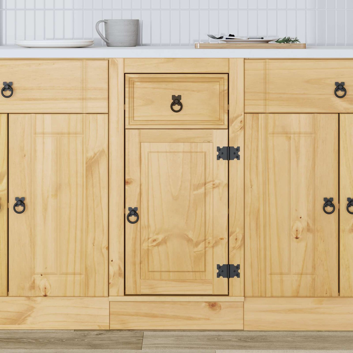Kast met lade Honing 40 x 46 x 81,5 cm Massief grenenhout