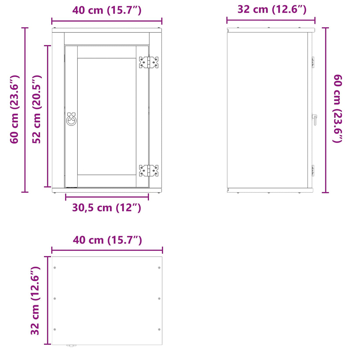 Kast met plank Honing 60 x 32 x 40 cm Massief grenenhout