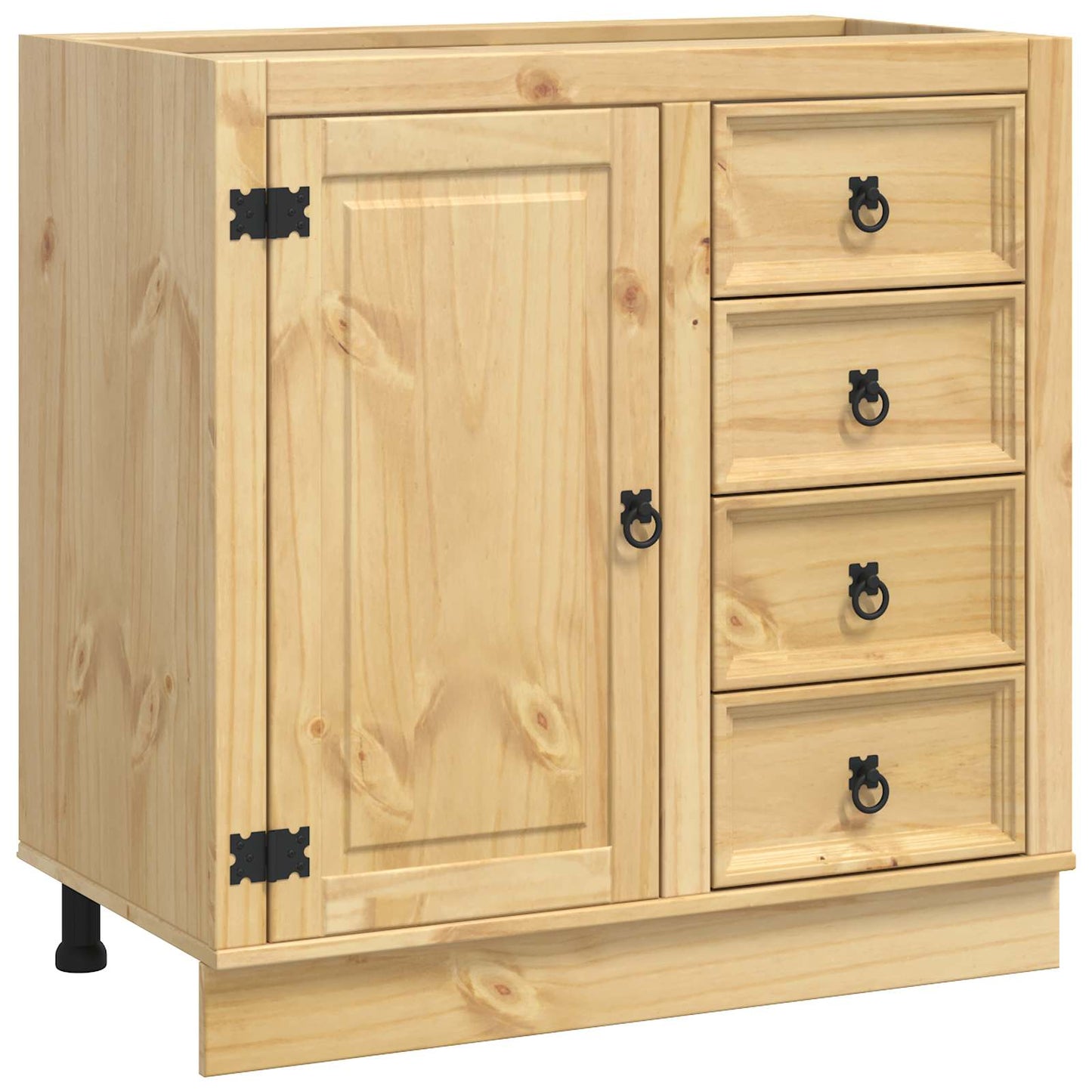 Kast met lade Honing 80 x 46 x 81,5 cm Massief grenenhout