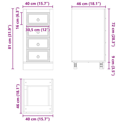 Kast met lade Honing 40 x 46 x 81,5 cm Massief grenenhout