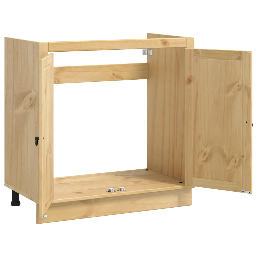 Kast met opslag Honing 80 x 46 x 81,5 cm Massief grenenhout