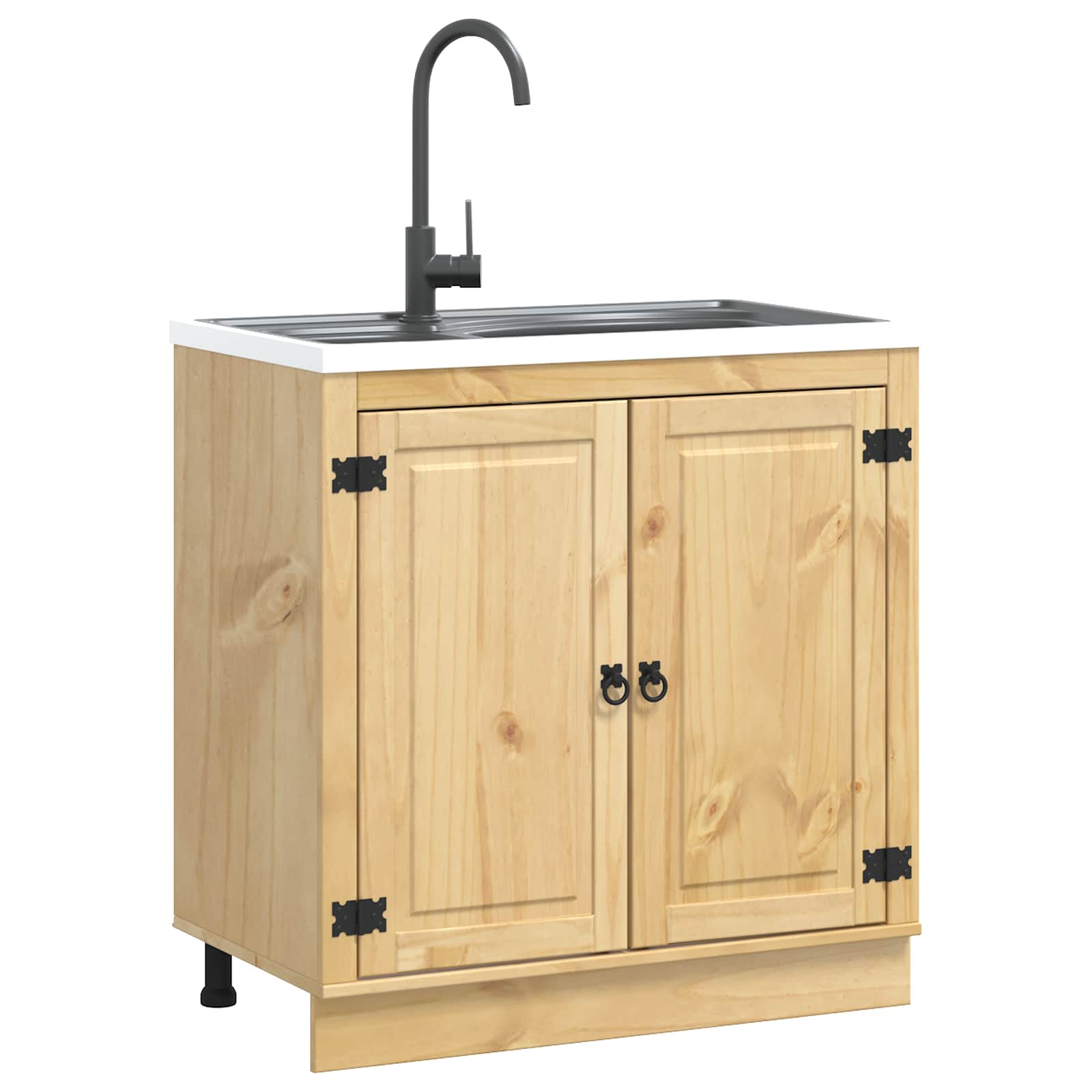 Kast met opslag Honing 80 x 46 x 81,5 cm Massief grenenhout