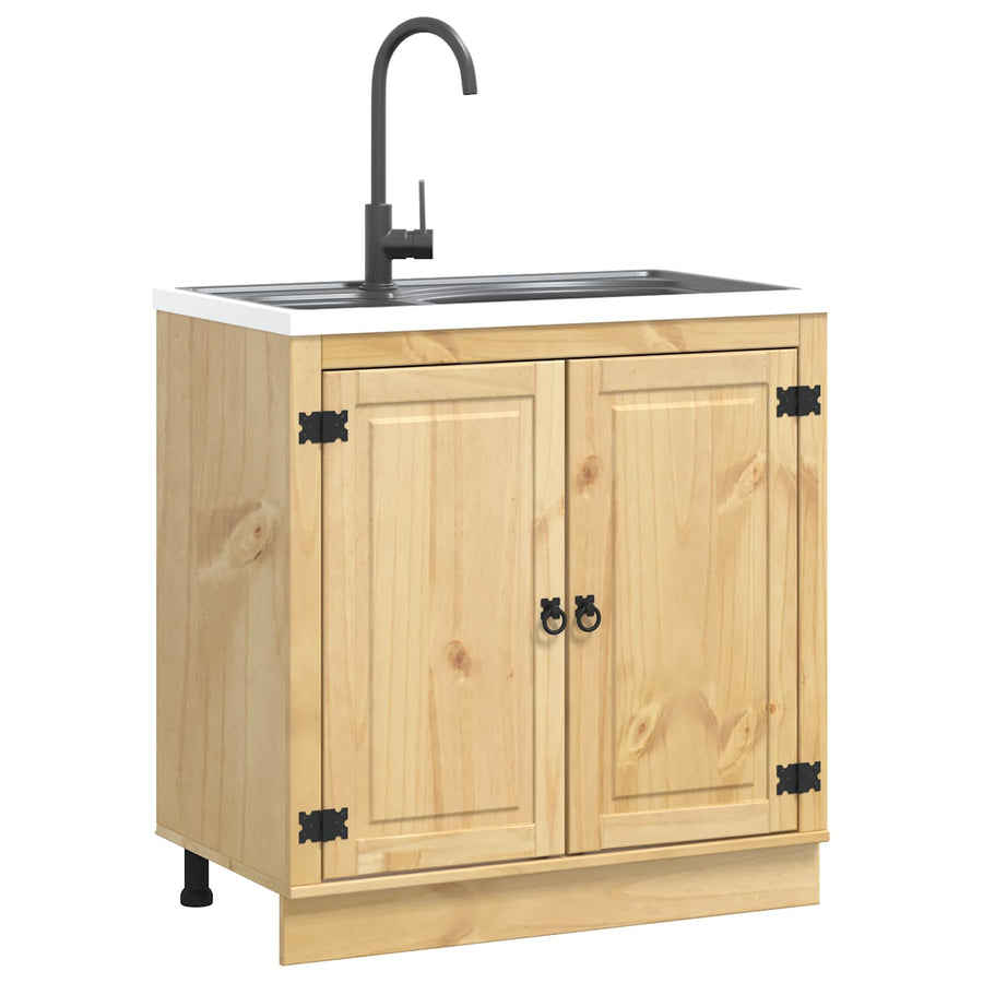 Kast met opslag Honing 80 x 46 x 81,5 cm Massief grenenhout