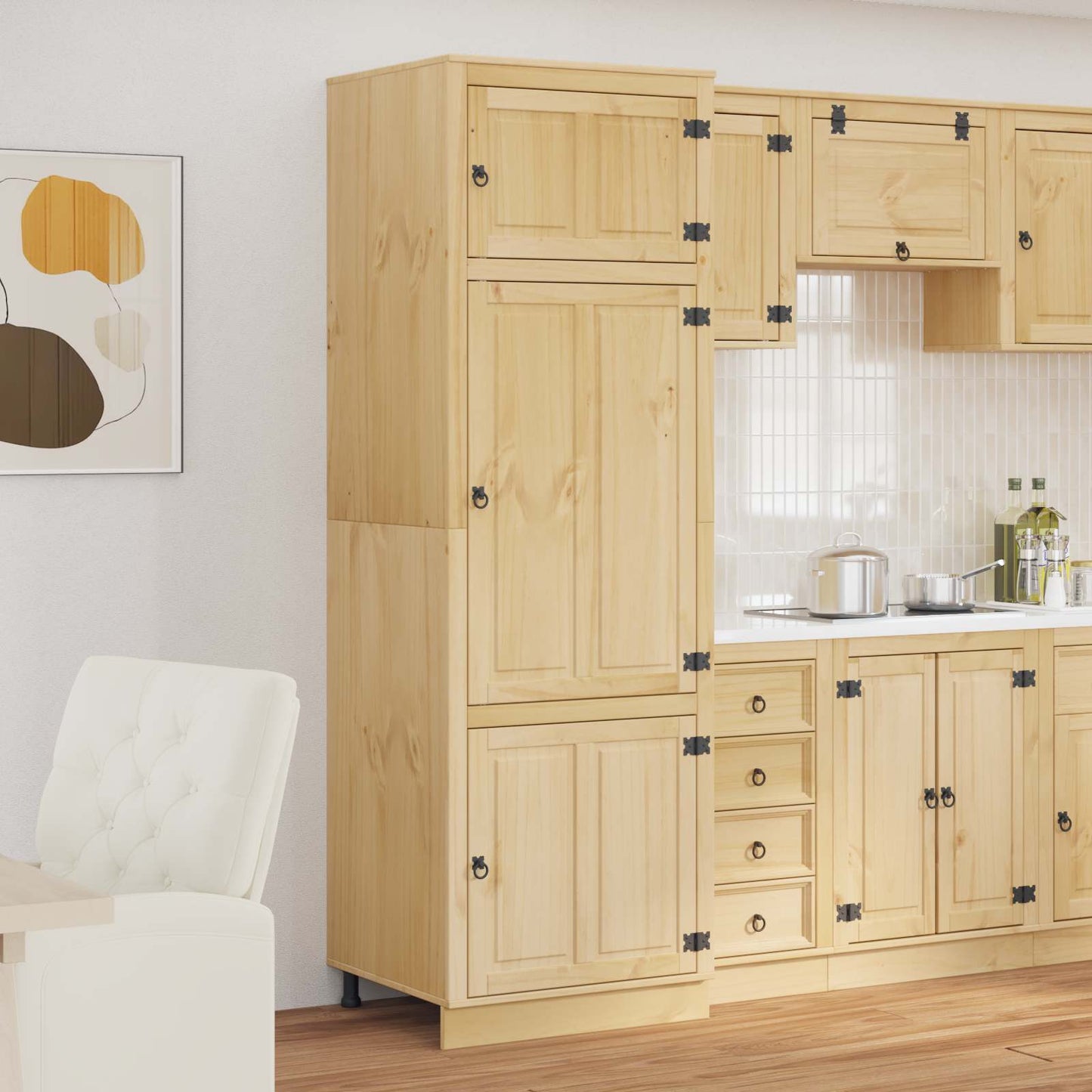 Kast met plank Honing 60 x 32 x 40 cm Massief grenenhout