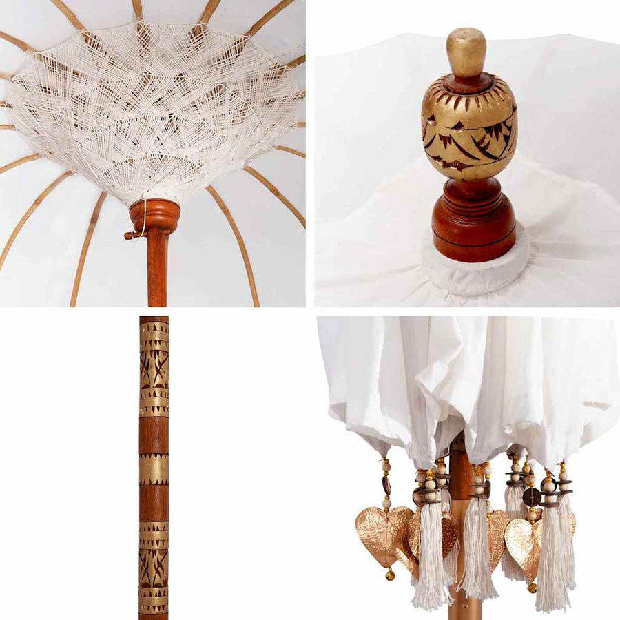 Parasol Crème x 250 cm Katoen en massief hout
