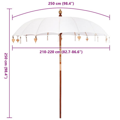 Parasol Crème x 250 cm Katoen en massief hout