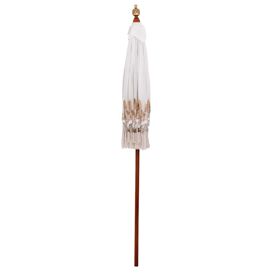 Parasol Crème 180-190 cm Katoenen stoffen & Hout & Bamboe