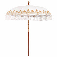 Parasol Crème 210-220 cm Katoenen stoffen & Hout & Bamboe