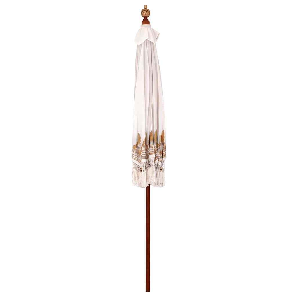 Parasol Crème 210-220 cm Katoenen stoffen & Hout & Bamboe