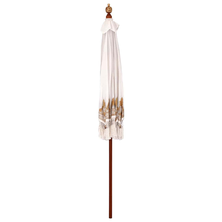 Parasol Crème 210-220 cm Katoenen stoffen & Hout & Bamboe