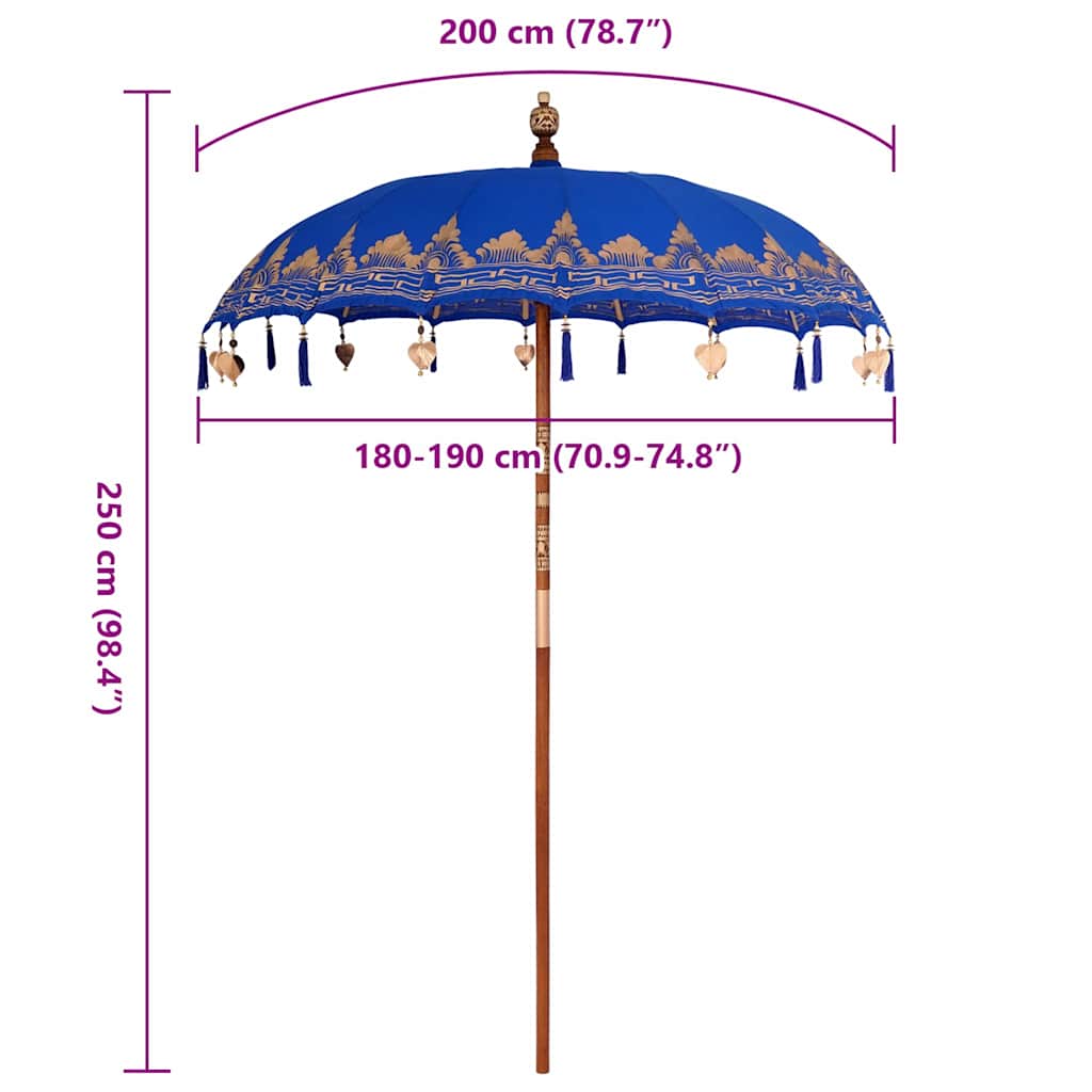 Parasol Anders Blauw x 250 cm