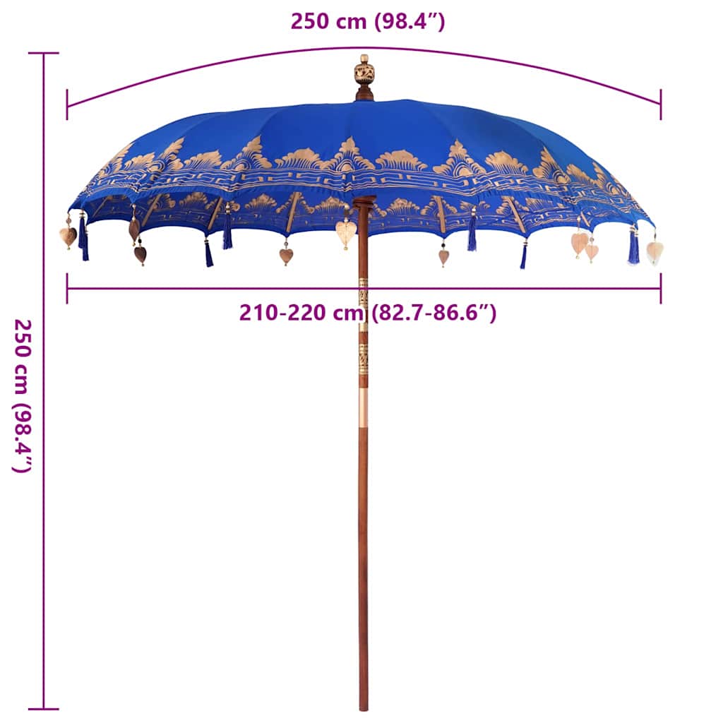 Parasol Anders Blauw x 250 cm