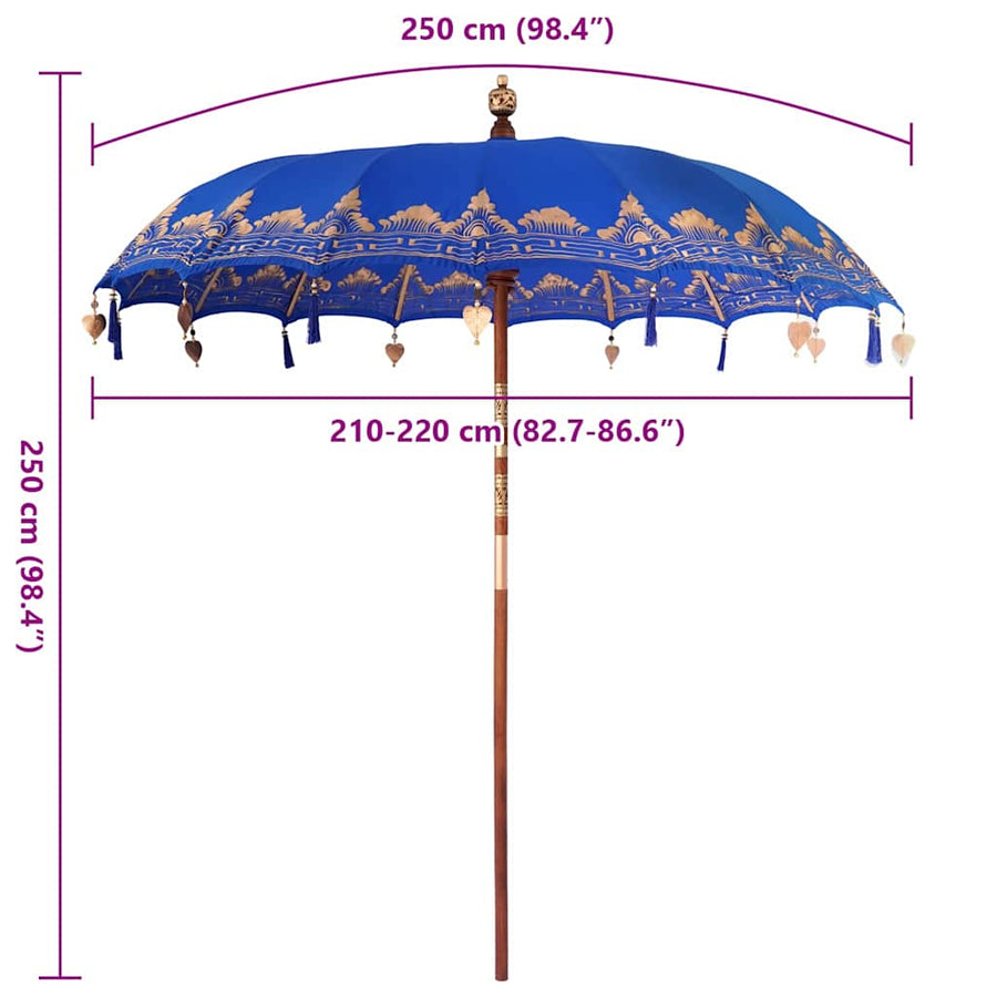 Parasol Anders Blauw x 250 cm