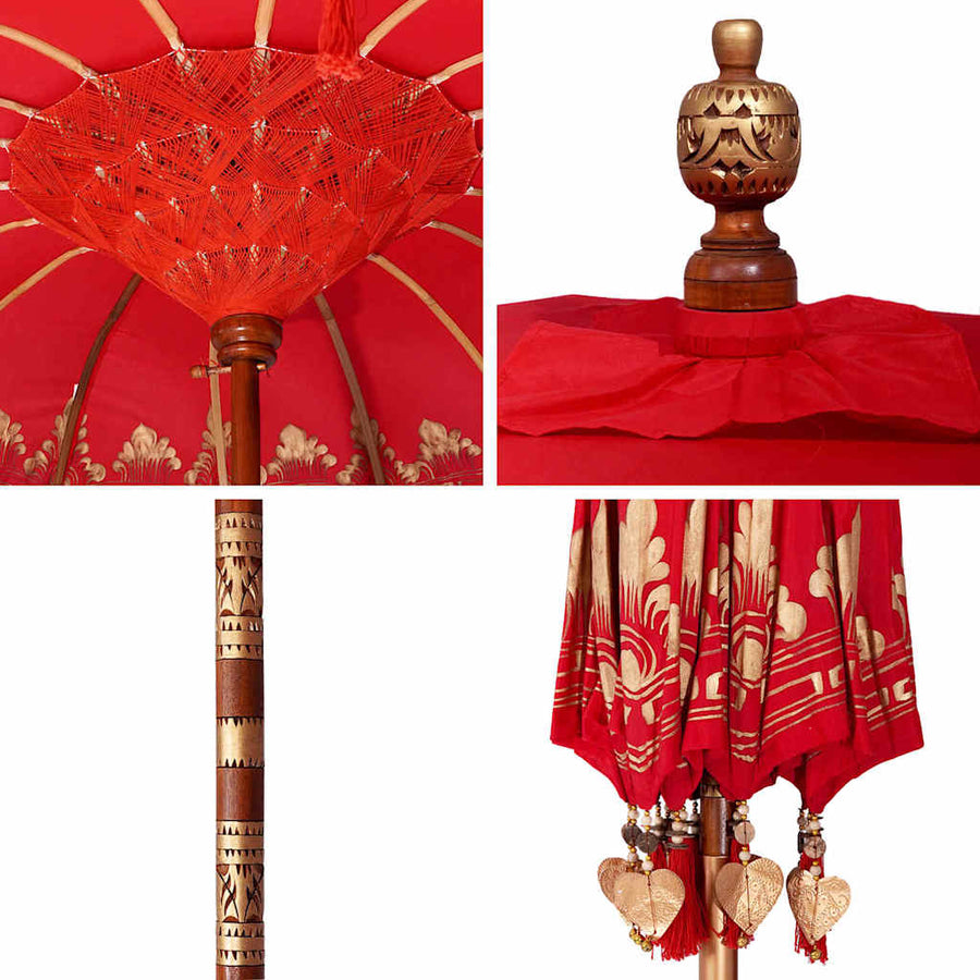 Balinese Parasol Rood 185 x 185 x 260 cm